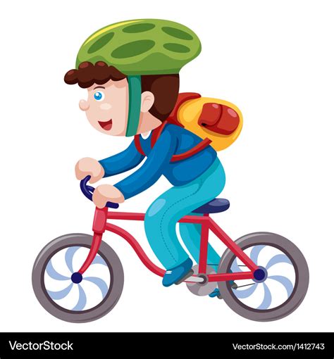 Boy On A Bicycle Royalty Free Vector Image Vectorstock