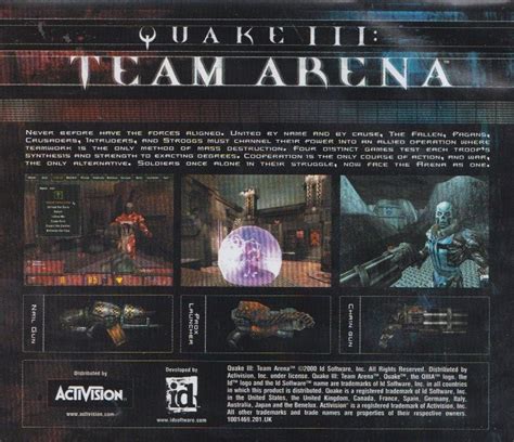 Quake Iii Team Arena Cover Or Packaging Material Mobygames