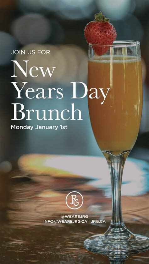 New Years Day Brunch on Monday January 1st