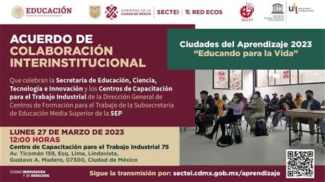 Acuerdo De Colaboraci N Interinstitucional Sectei Centros De