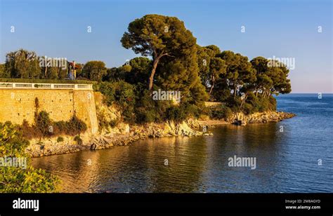 Saint Jean Cap Ferrat France August Seashore Panorama Of