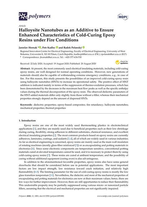 PDF Halloysite Nanotubes As An Additive To Ensure Enhanced