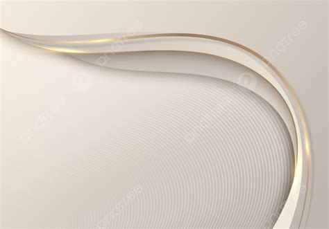 Abstract Template D Elegant Golden Wave Shape With Shiny Gold Line