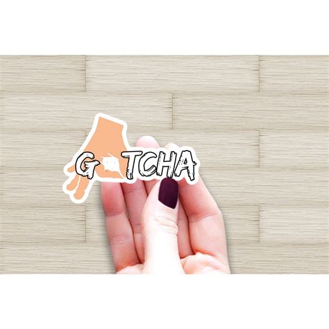 Gotcha Circle Hand Game Funny Waterproof Sticker For Laptop Etsy