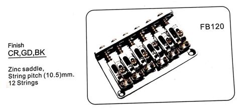 Guyker Fb120 12 String Electric Guitar Hardtail Bridge
