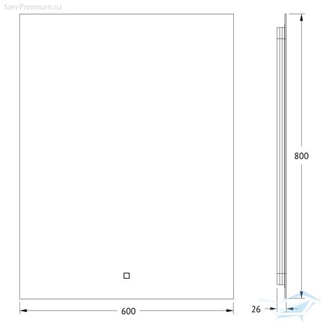Зеркало с фацетом Defesto Glow 60x80, LED подсветка, сенсорный ...