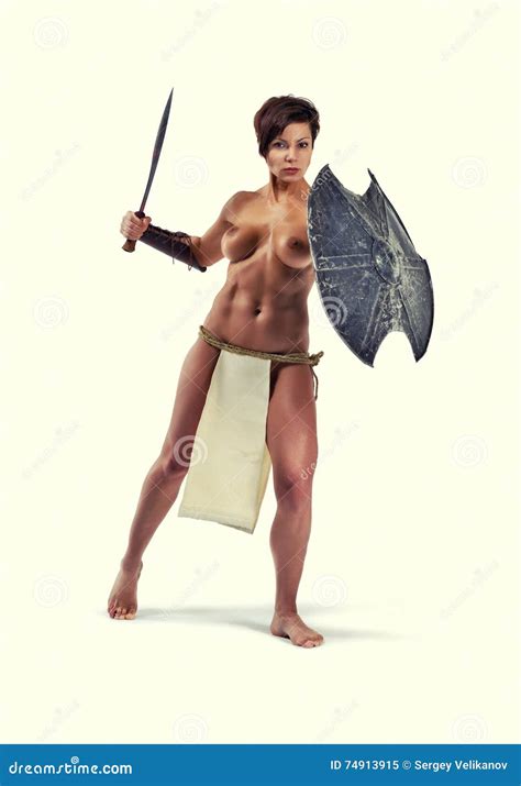 Nude Ancient Warrior Woman Stock Image Image Of Fantasy Armor 74913915