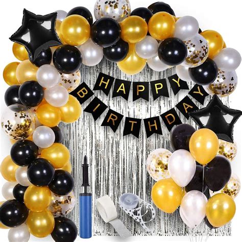 Foil 63 Pieces Happy Birthday Balloons Decoration Combo Set At Rs 304