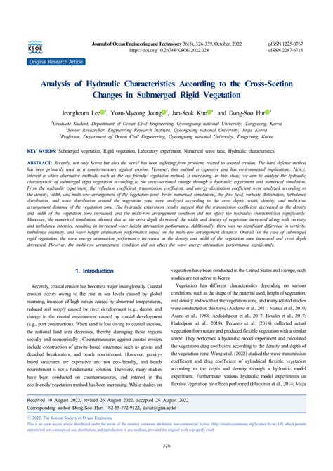 Pdf Analysis Of Hydraulic Characteristics According To The Cross