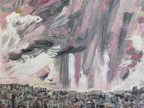 Zena Assi Study Of A Cloud Over Beirut Mixed Media On