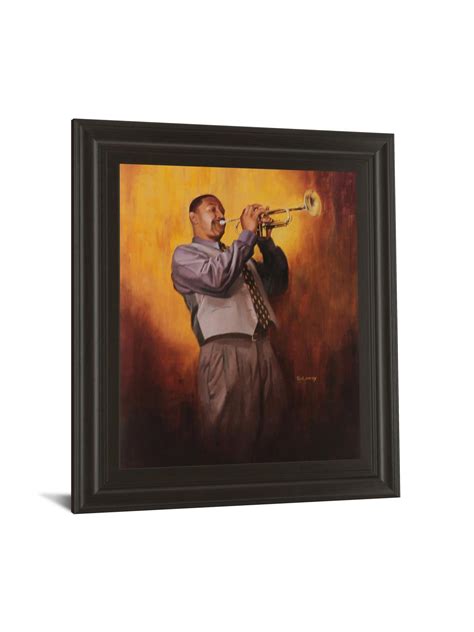 22 in. x 26 in. "Trumpet Player Framed Print Wall Art - Classy Art