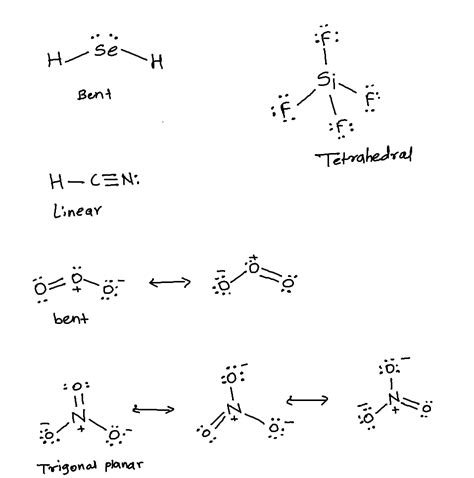 Solved Draw The Following Lewis Structures Depicting Shapes Name