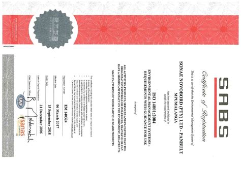 Panbult Iso 14001 Certificate Sonae Arauco