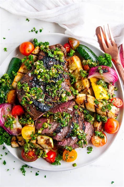 Grilled Tri Tip And Vegetables With Chimichurri Sauce Recipe