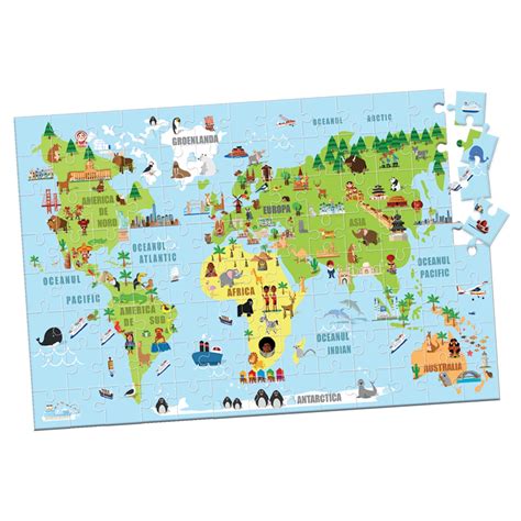 Puzzle Piese Harta Lumii Carton Emag Ro