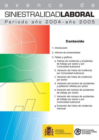 Avance de siniestralidad laboral 2004 2005 España by ICASEL