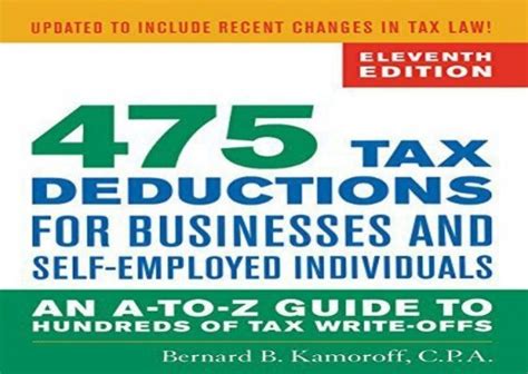 BEST PDF 475 Tax Deductions For Businesses And Self Employed