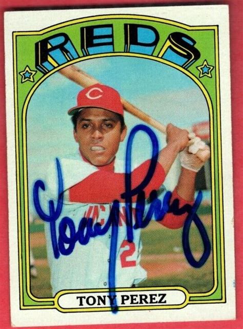 Autographed Topps Tony Perez Reds Ebay