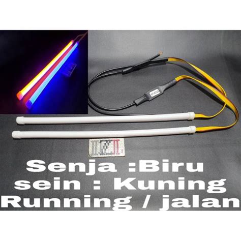 Lampu Led Alis 30cm Mt Star Drl Flexsibel 2 Warna Sein Running 30 Cm Biru Kuning 2 Mode Lazada