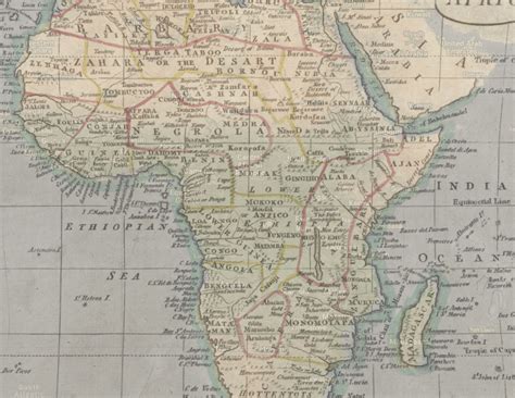 19th Century Historical Map Of Africa Soar