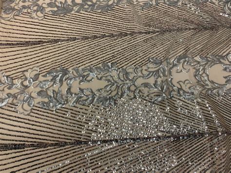 New Fashion Silver Way Stretch Sequins Embroidery ON Nude Etsy