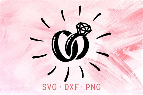 Wedding Rings Svg Dxf Png Engagement Diamond Ring Bride And Etsy