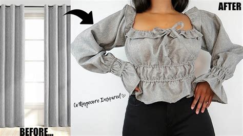 How To Sew An Amazing Top With Puff Sleeves From Curtains YouTube