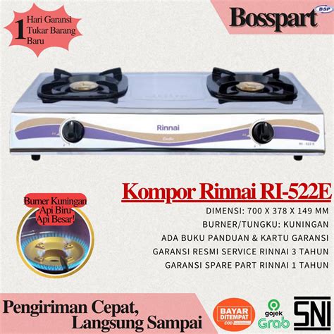 Kompor Gas Tungku Rinnai Ri E Stainless Steel Lazada Indonesia