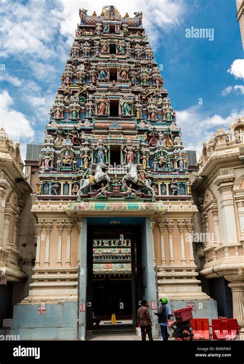 Gopuram Entrance Tower With Hindu Deities Sri Mahamariamman Hindu