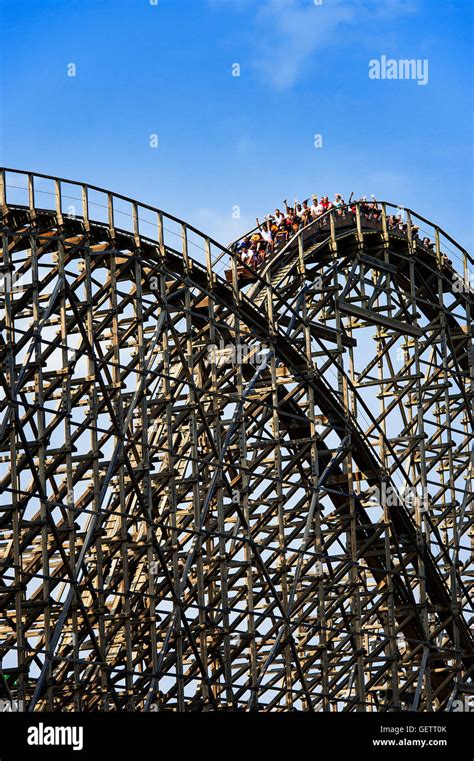 El Toro Wooden Roller Coaster Stock Photo Alamy