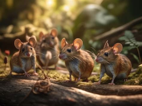 Premium AI Image | Group of Mouse in natural habitat generative AI