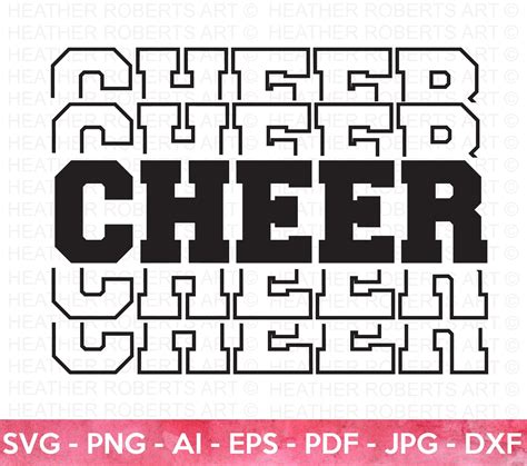 Cheer Svg Stacked Cheer Svg Cheerleading Svg Cheer Team Etsy Uk