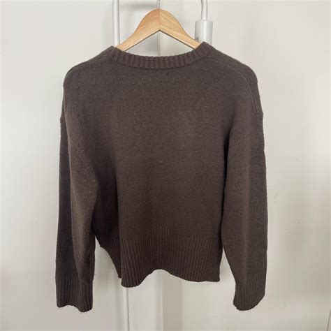 Nude Lucy Chocolate Brown Cropped Jumper Depop