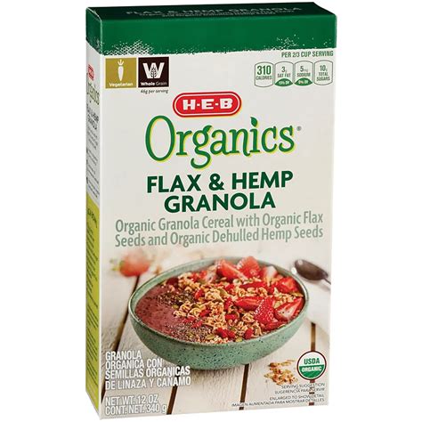 H E B Organics Flax And Hemp Granola Shop Cereal And Breakfast At H E B