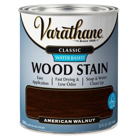 Varathane 1 Qt Classic American Walnut Water Based Interior Wood Stain 377944 In 2022