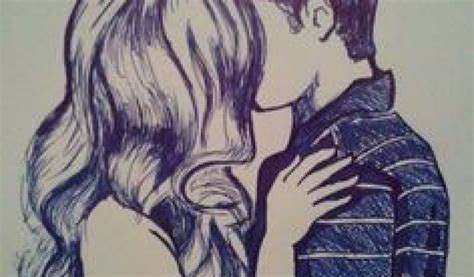 Girl And Boy Kissing Drawing at PaintingValley.com | Explore collection ...