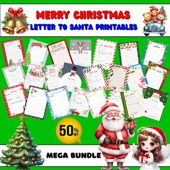 Deer Santa Letters Printables Writing Prompts MEGA BUNDLE By My Kindy