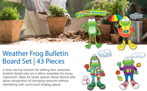 Carson Dellosa Education Carson Dellosa Weather Frog Spring Bulletin Board Set