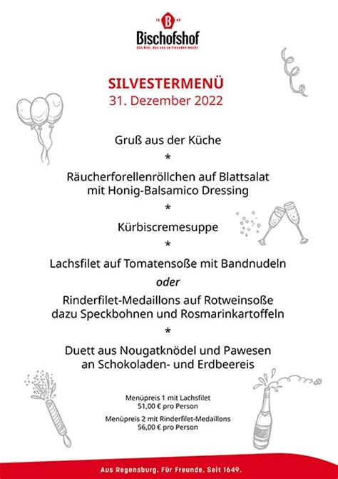 Braustuben Speisekarte Silvester Thumb Bischofshof Braustuben