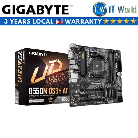 Itw Gigabyte B M Ds H Ac Micro Atx Am Ddr Ultra Durable