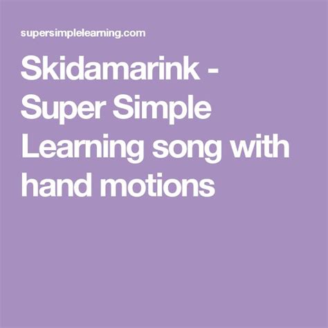 Skidamarink - Super Simple | Songs, Kids songs, Nursery rhymes