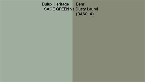 Dulux Heritage Sage Green Vs Behr Dusty Laurel 3a60 4 Side By Side