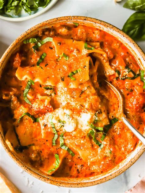 Easy Creamy Lasagna Soup Lena S Kitchen