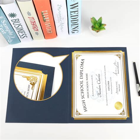 Buy SUNEE 30 Packs Navy Blue Certificate Holders For 8 5x11 Award