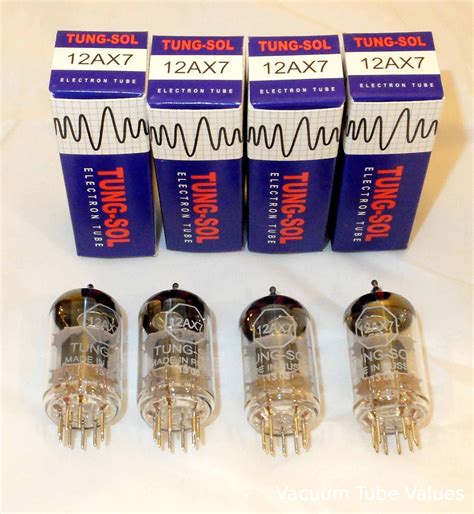 Tung Sol Quad Four 12ax7 Ecc83 Preamp Tubes Vacuum Tube Values