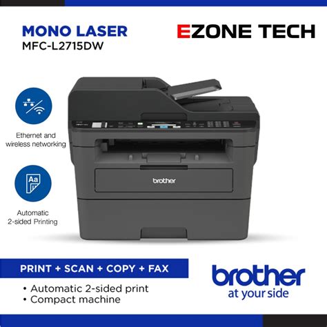 Brother MFC L2715DW All In One Wireless Mono Laser Printer Auto 2