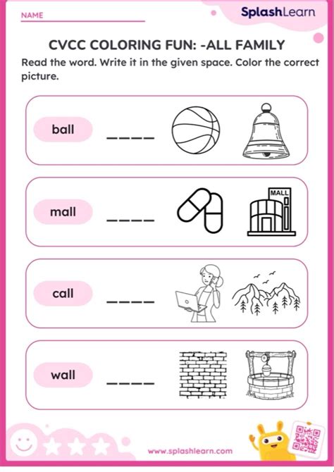 2nd Grade Ela Cvcc Words Worksheets Free And Printable Splashlearn