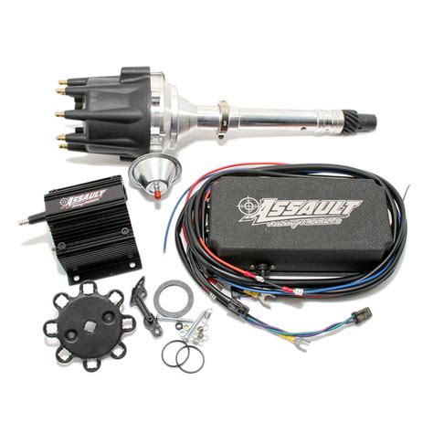 Arc 1535032 Chevy V8 Black Ignition Kit W Vacuum Distributor Ignition Box Coil Assault