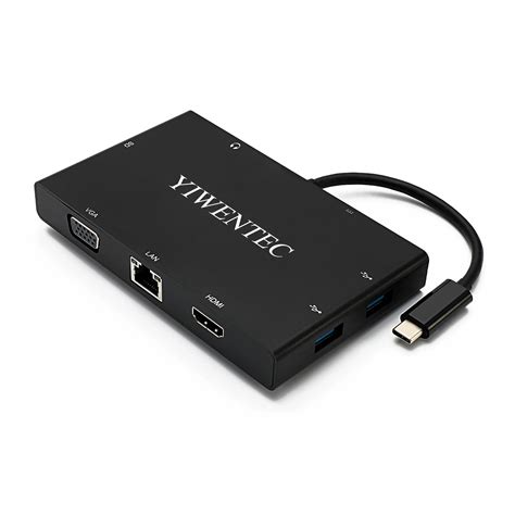 YIWENTEC Usbc Hdmi Rj45 Ethnernet Vga Thunderbolt 3 Hub Usb3 0 Usb3 1