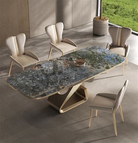 Resplendent S-Base Marble Top Dining Table Set - Online Furniture Store - My Aashis